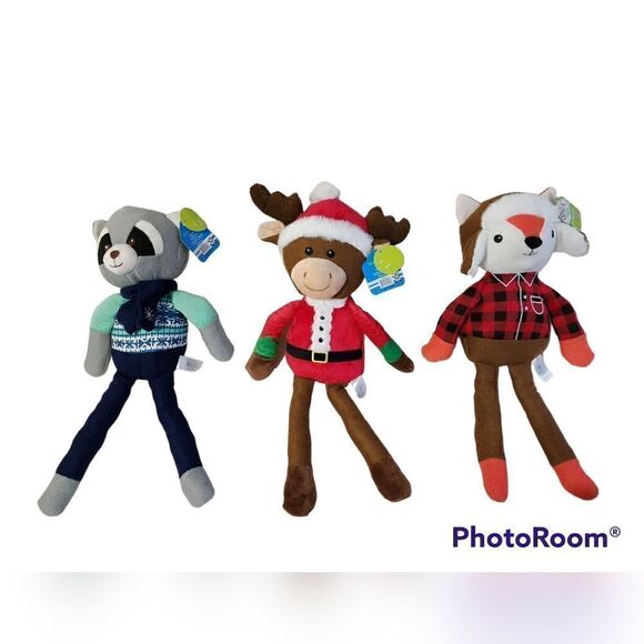 Lot of three 18" Knit Plush Christmas Toys - Picture 1 of 7